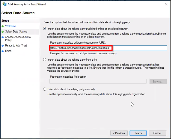 ADFS (Active Directory Federation Services) SAML SSO Setup With Quantum